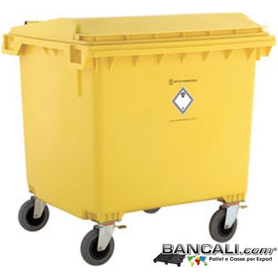 Bin1000LRuo4J - Cassonetto per Rifiuti 1000 Litri  in plastica di vari colori per la Raccolta Differenziata Altezza 1315 mm Larghezza 1100 mm Lunghezza 1370 mm con 4 Ruote in gomma piena  Peso Tara 57 Kg.