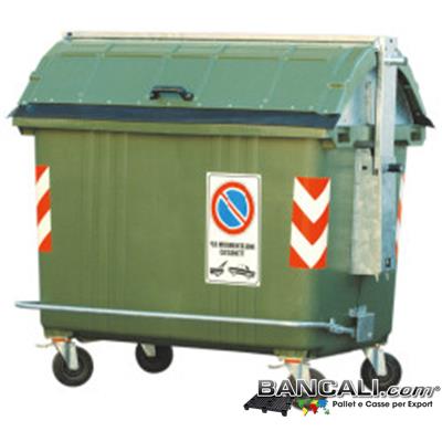 Bin2000Ruo4J - Cassonetto per Rifiuti 2000 Litri  in plastica di vari colori per la Raccolta Differenziata Altezza 1420 mm Larghezza 1190 mm Lunghezza 1880 mm con 4 Ruote in gomma piena  Peso Tara 120 Kg.