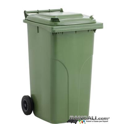 Bin240LRuoteJ - Cassonetto per Rifiuti 240 Litri in plastica di vari colori per la Raccolta Differenziata Altezza 1050 mm Larghezza 705 mm Lunghezza 580 mm con 2 Ruote in gomma piena Peso Tara 11 Kg