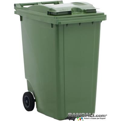 Bin360LRuoteJ - Cassonetto per Rifiuti 360 Litri in plastica di vari colori per la Raccolta Differenziata Altezza 1020 mm Larghezza 625 mm Lunghezza 860 mm con 2 Ruote in gomma piena Peso Tara 15 Kg