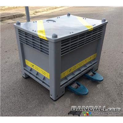 BoxTower7x10h12M2 - Cassa per Export 700x1000 h.1115 mm in Plastica a 2 Vie con coperchio monoblocco a 2 Livelli o moduli in Altezza Peso Tara  30 Kg.