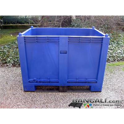CARGO600BLUE - CargoPallet EuroBox 800x1200 h.850 mm. Stampato Colore Blu per Classificare Merce  550 Lit. Atossico Plastiche Nobili Alimenti Usi igienici. Peso Tara Kg. 25