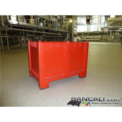 CARGO600ROSSO - CargoPallet EuroBox 800x1200 h.850 mm. Stampato Colore Rosso per Classificare Merce  550 Lit. Atossico Plastiche Nobili Alimenti Usi igienici. Peso Tara Kg. 25