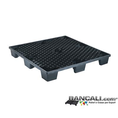 CONT-PAL-113A - EXPORT-PALLET&reg; 1130x1130 mm. in Plastica Quadrato per Container  Grigliato a Maglia Esagonale, 9 Piedi, Inseribile, idoneo per Spedizioni Marittime. Peso Tara 9,4 Kg.