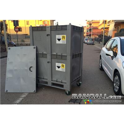 CargoTower80x120h170Ruo - Cargo Pallet Box a TORRE 800x1200 h.1700 mm. in Plastica nobile; dotato di 4 Route. Destinato per tutti gli usi industriali specifici e generici.  Peso Tara con Ruote 67 Kg.