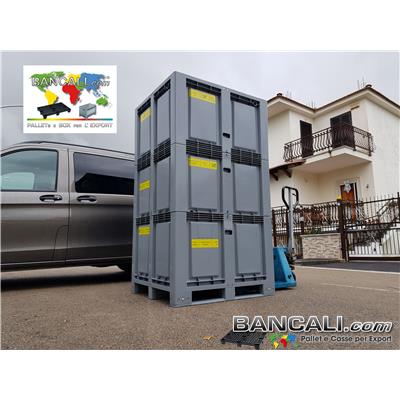 ExpTower10x12L3 - Export Box a TORRE 1000x1200 mm. per spedire Apparecchiature o Attrezzature Alte. Cassa in Plastica con misure interne: 900x1100 h 1900 mm. Peso Tara Kg.85