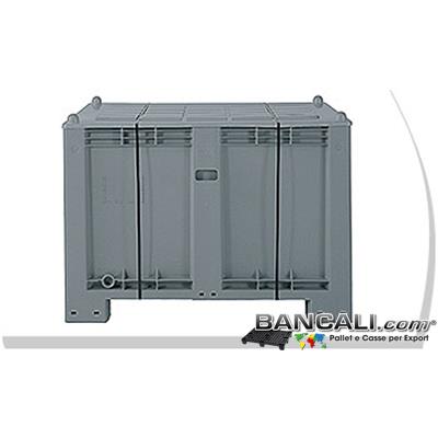 ExportBox600ATX - Cassa di Plastica  800x1200 h.850 mm. in materiale Vergine  Atossico per Alimenti  ExportBox&reg;  con COPERCHIO  Pareti chiuse con  4  Piedi; capienza 600 litri.  Peso Tara Kg. 33




