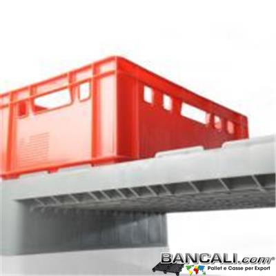 H2RACK60x80W2 - Mini Pallet in plastica 600x800 h 160 mm. in HDPE Vergine Pallet inforcabile 2 Vie idoneo per portata su scaffale e transito su rulliera ottimo per la logistica intensiva Peso Tara 9 Kg.