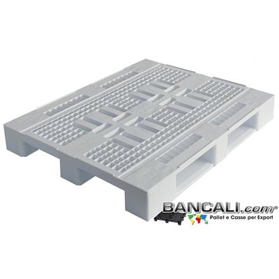 Pallet Igienico 1000x1200 h.155 mm. in plastica Pianale Grigliato Atossico Plastiche Vergini Inodori. con logo Per ALIMENTI dotato di 3 Slitte sotto Peso Tara 16 Kg.