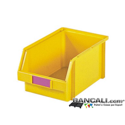 Lupo144x235xh116 - Contenitore in Plastica a bocca di lupo,144 x 235 h116 mm. per il prelievo manuale del contenuto nei magazzini e nelle catene di montaggio. Multicomponibili autoportanti, Colori Disponibili, Gialla, Rossa, Blu. Peso Tara 0,095 Kg.