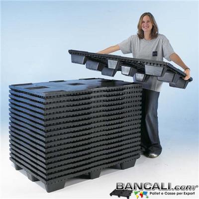 EuroPALLET Robusto 800x1200 in Plastica, Inseribile piano chiuso idoneo per la Logistica Spedizioni Marittime e Aeree EXPORT-PALLET® Peso Tara. 6,6 Kg .