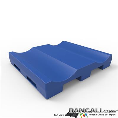 Pallet a Sella per 2 Bobine 1120x1220 h.200 mm. D Max 600 mm. Idoneo per 2 bobine diametro 600 mm.  in plastica:  LLDPE Peso Tara 25 Kg.